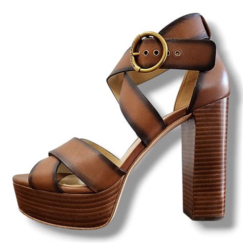 michael kors leia|Leia Leather Platform Sandal .